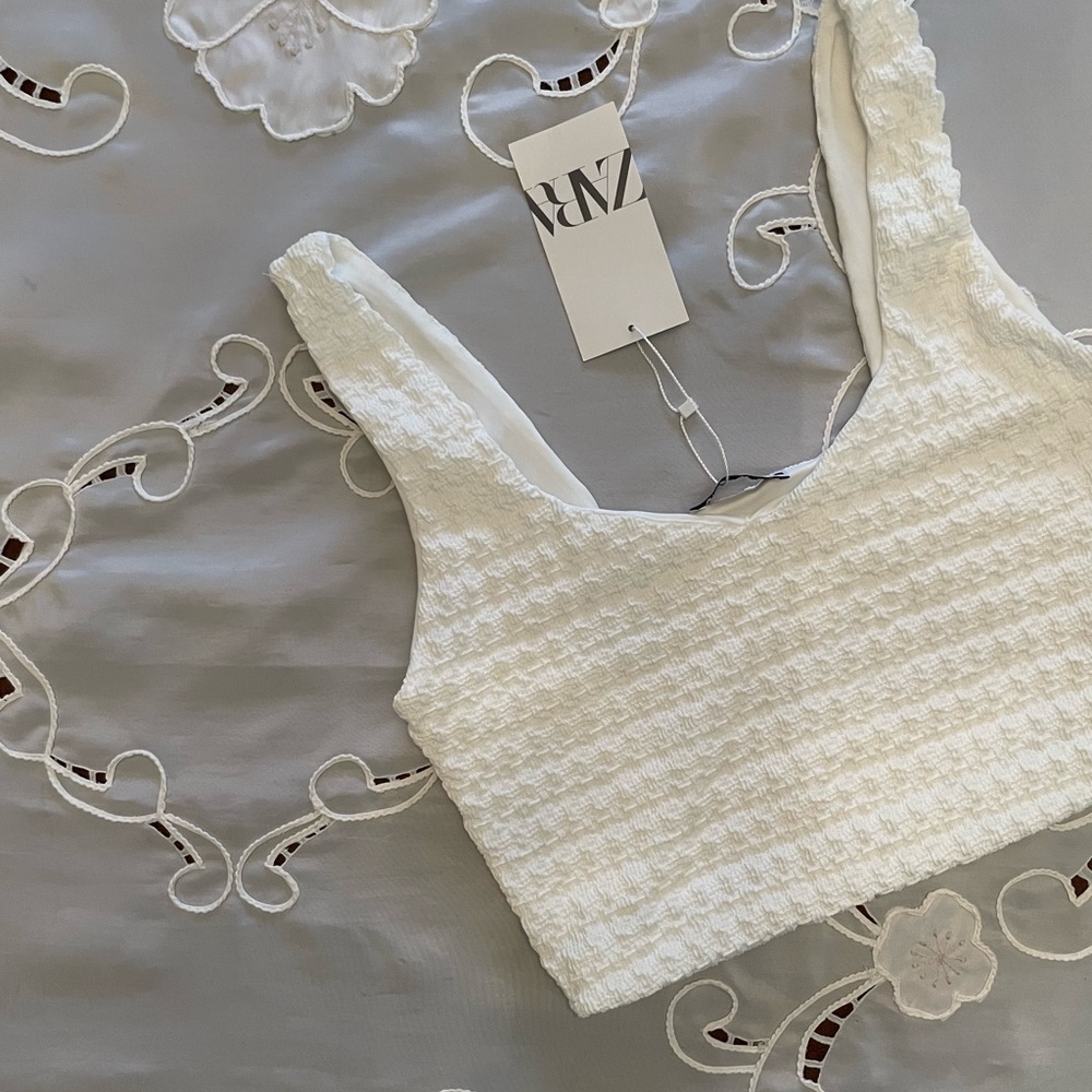 New Zara Textured Crop Top - Picture 11 of 13